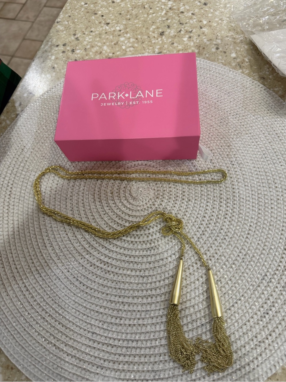 Park Lane Gold Multi-Strand Tassel Necklace with Cone Accents